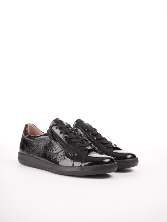 CAPRICE sneakersy damskie lakierowane czarne