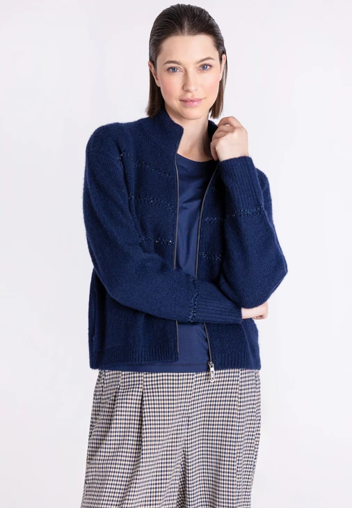 TUZZI NORDIC DUN damski sweter w kolorze ciemnoniebieskim