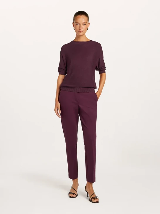 BEAUMONT damskie spodnie Charlie w kolorze ciemnego burgunda