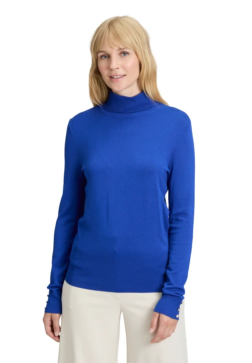 BETTY BARCLAY damski sweter z golfem w kolorze niebieskim