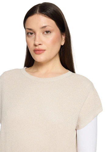 BETTY & CO damski beżowy sweter z lureksem (3)