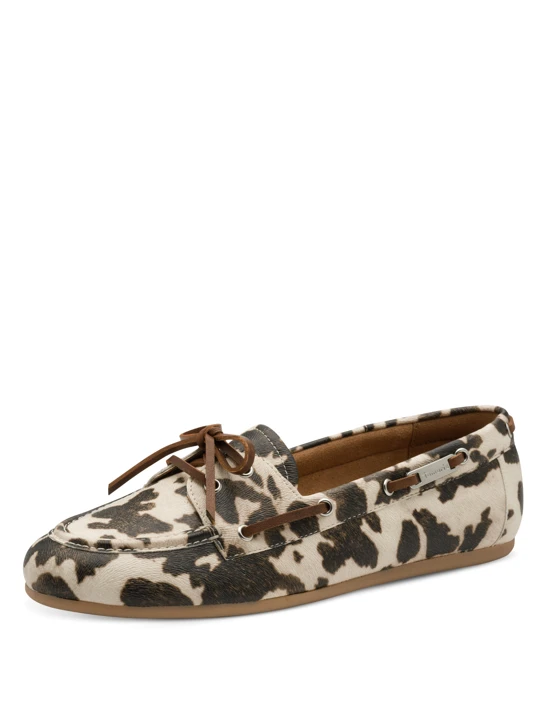 Damskie loafersy TAMARIS z nadrukiem krowy