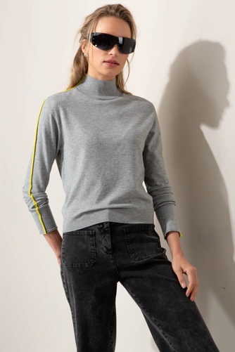 CATNOIR – damski sweter z dzianiny z mieszanki wiskozy, jasnoszary CATNOIR – damski sweter z dzianiny z mieszanki wiskozy, jasnoszary