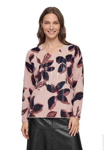 BETTY BARCLAY damski sweter w kolorze starego różu „Flower”