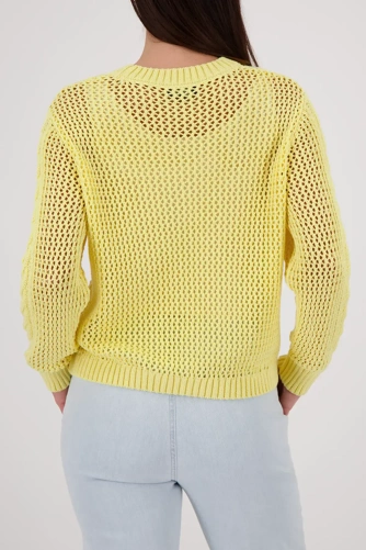 Damski sweter z dzianiny MONARI LIGHT LUXURY w kolorze żółtym (1)