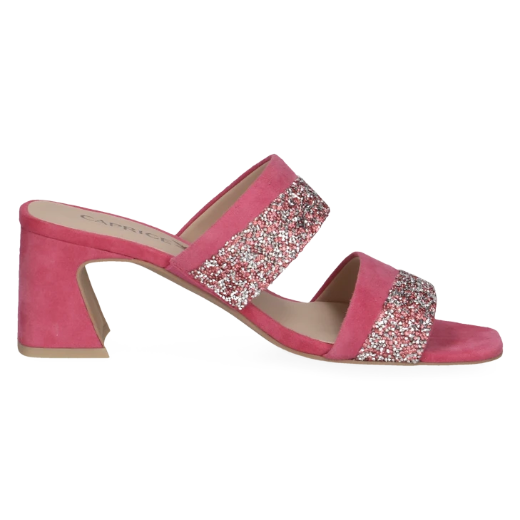 Kapcie Caprice różowy strass