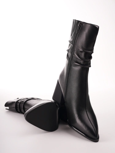 Buty damskie do kostek EPICA z czarnej skóry (5)