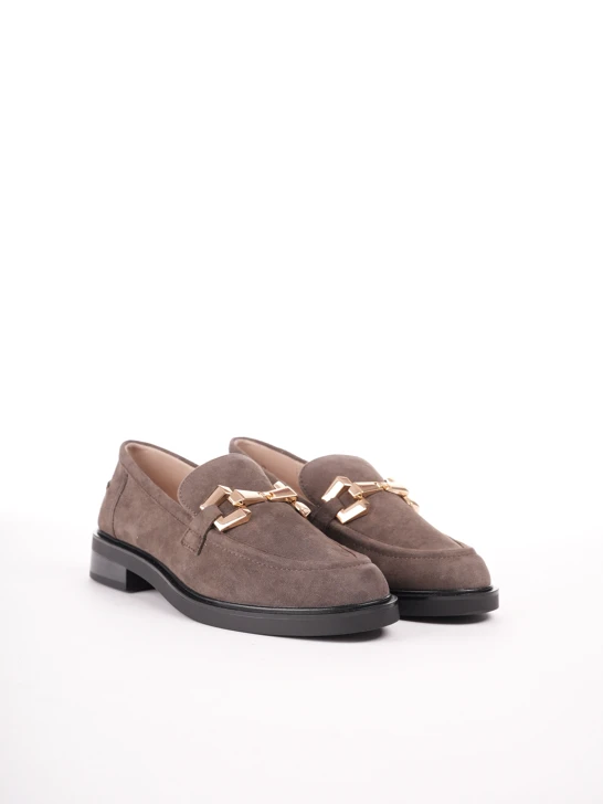 Zamszowe loafersy damskie CAPRICE w kolorze szarym