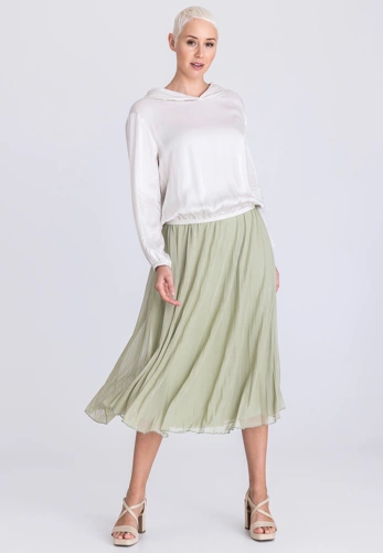 Bluza damska TUZZI WHITE beżowa z kapturem (3)