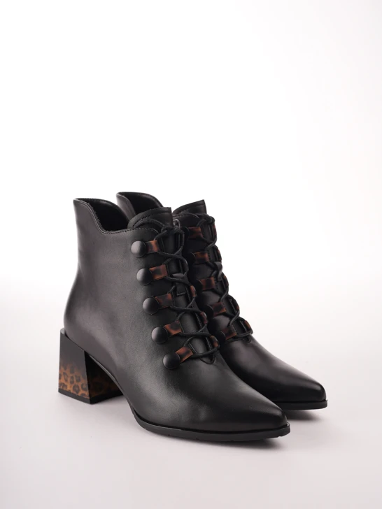 Buty damskie do kostek EPICA z czarnej skóry