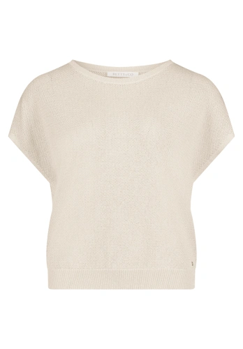 BETTY & CO damski beżowy sweter z lureksem (5)