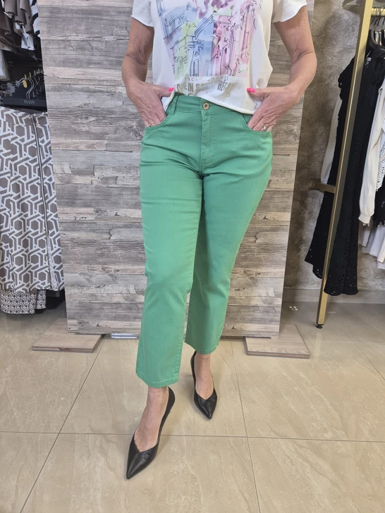 Spodnie ParaMi Capri zielone 3/4