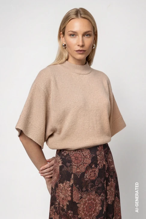 MONARI FASHION SHOW – damski sweter w kolorze beżowym