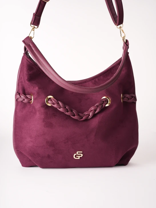 GROSSO BAG dámská kabela kožená vínová