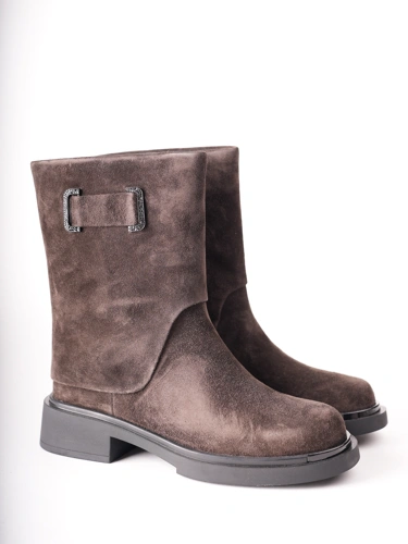 Buty damskie EPICA do kostek, brązowe, z zamszu