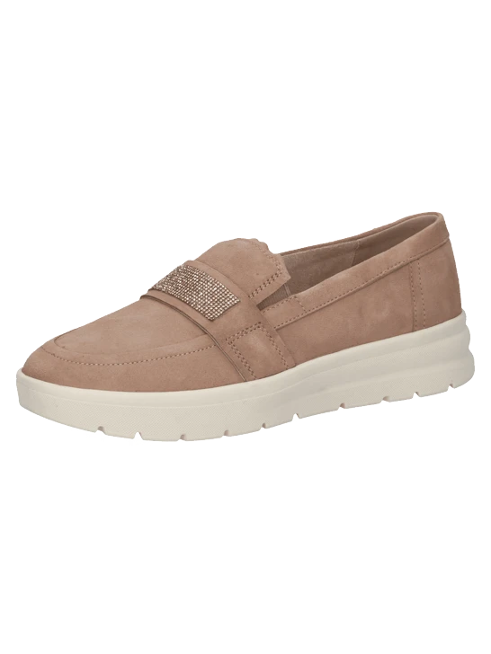 Zamszowe loafersy damskie CAPRICE w kolorze beżowym