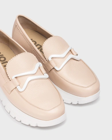 Damskie loafersy WONDERS AURA beżowe PALO (2)
