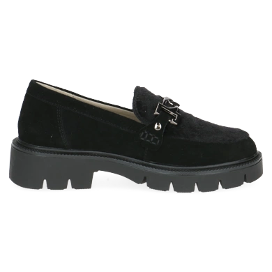 Czarne zamszowe loafersy Caprice (1)