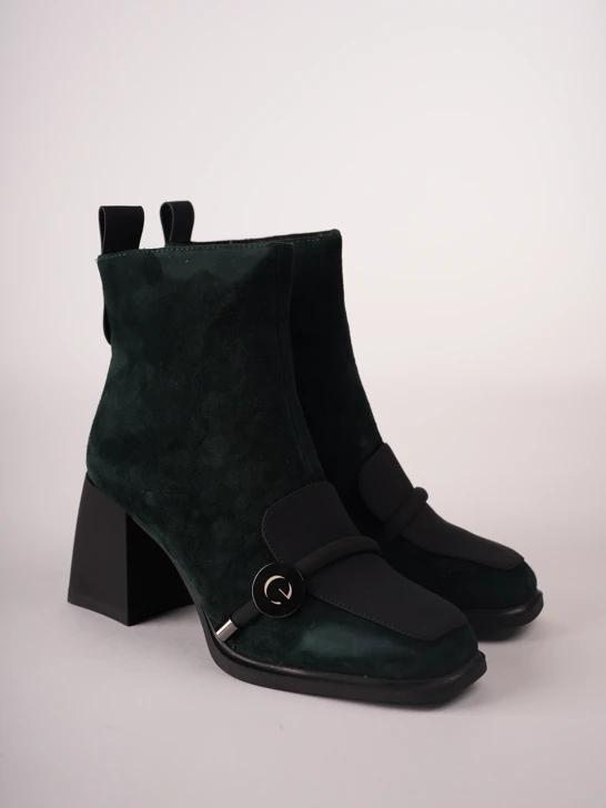 Buty damskie EPICA do kostek, zielone, z zamszu