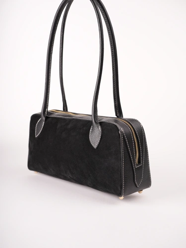 GROSSO BAG – damska torebka skórzana, czarna (2)
