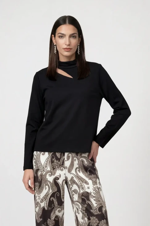 MONARI FRONT ROW – damska bluza z kapturem, czarna