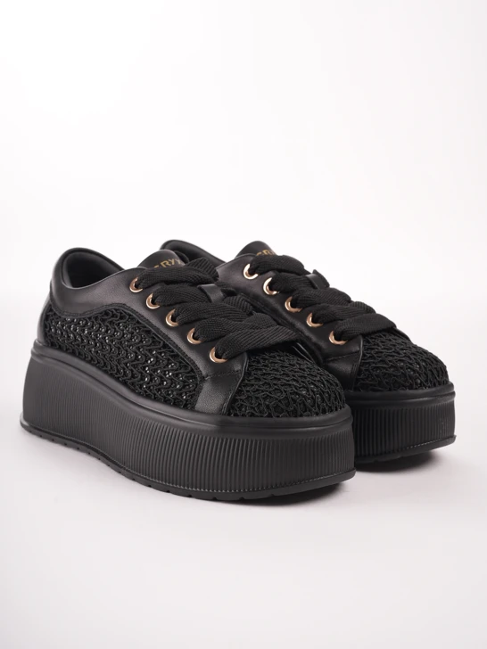 Damskie sneakersy GRYXX w kolorze czarnym z ozdobną cholewką