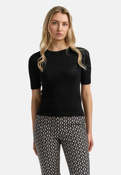 Sweter damski CATNOIR czarny ze złotym lureksem