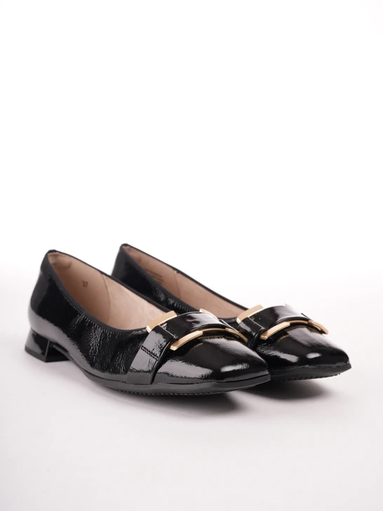 CAPRICE baleriny damskie lakierowane czarne