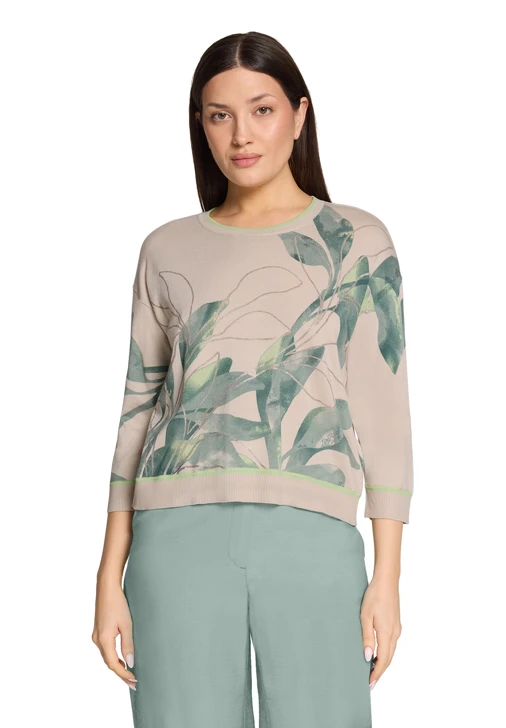 Sweter damski BETTY BARCLAY beżowy z nadrukiem
