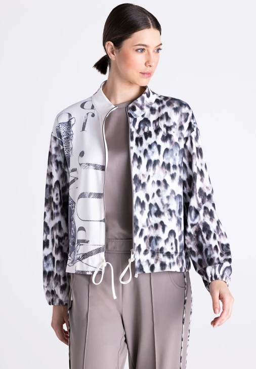 TUZZI QUIET WILD damska bluza z zamkiem w panterkę