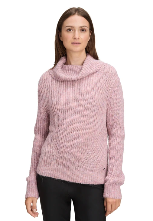 Sweter damski BETTY & CO różowy z golfem