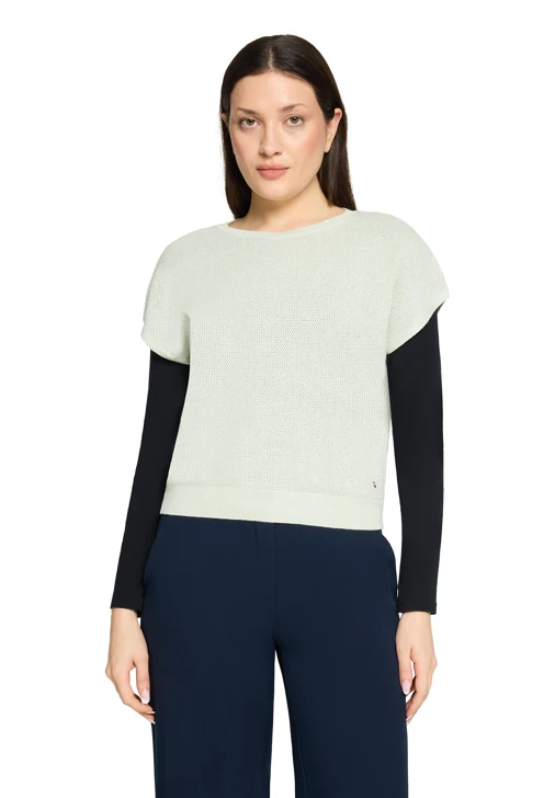 Sweter damski BETTY & CO zielony z lureksem