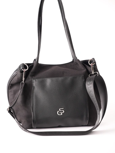 GROSSO BAG – damska torebka skórzana, czarna