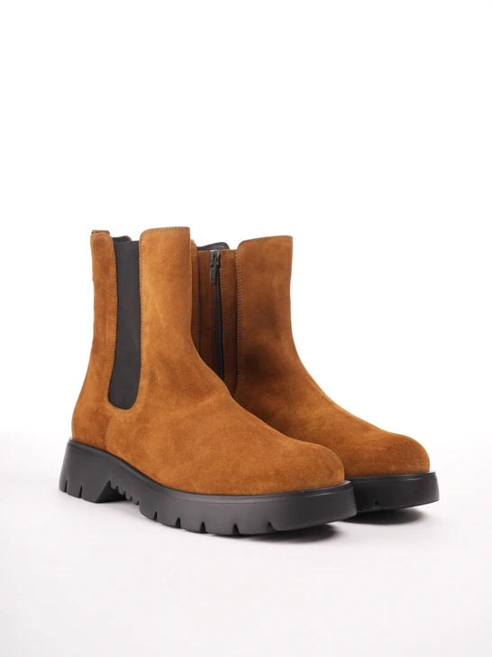 Damskie zamszowe buty za kostkę HOGL w kolorze khaki