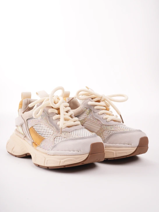 Beżowo-szare sneakersy damskie GRYXX z solidną podeszwą
