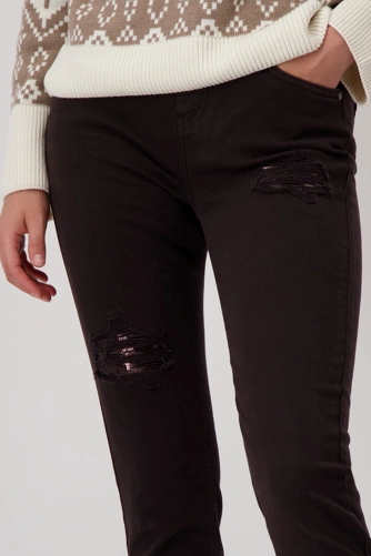 Monari Cozy Glamour jeansy damskie brązowe (5)