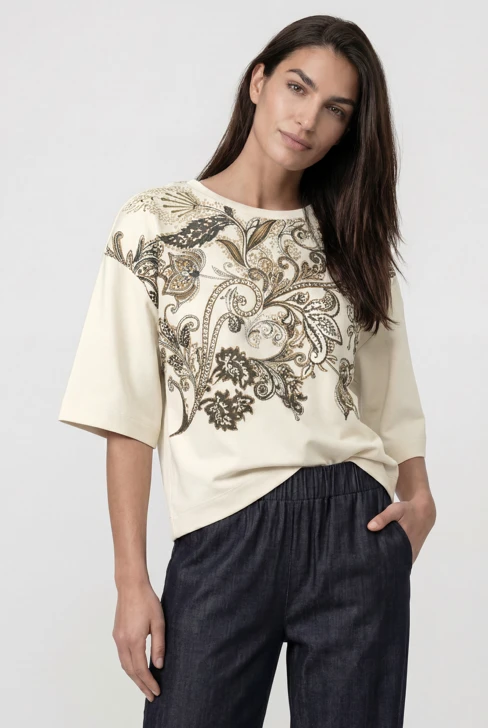 MONARI LEO & BORDEAUX damska bluza w kolorze kremowym