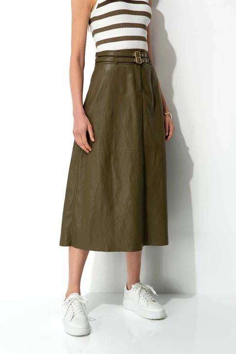 Spódnica damska CATNOIR skóra khaki