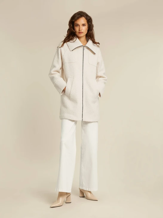 Beaumont płaszcz pod szyję MANON off white