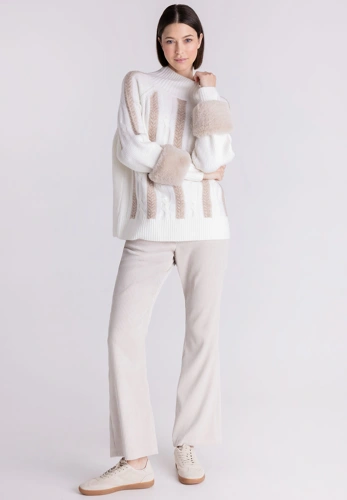 TUZZI STAY WARM damski sweter w kolorze kremowym, dzianinowy (2)