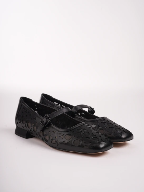 CAPRICE baleriny damskie mesh czarne