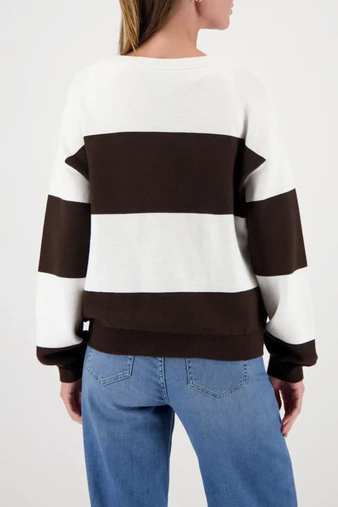 MONARI CAPE TOWN sweter damski brązowo-biały
