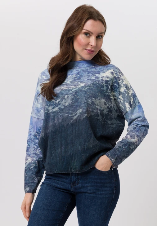 TUZZI ICY EDGE sweter damski niebieski słaby w wielu odcieniach