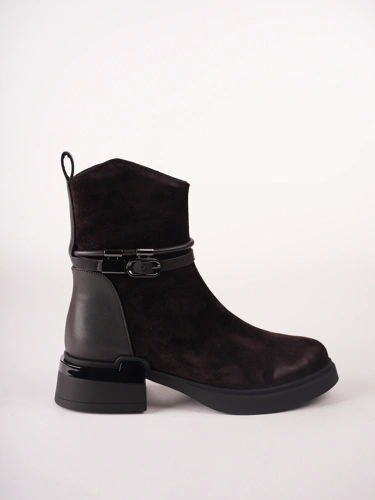 Buty damskie EPICA do kostek, brązowe, z zamszu (2)